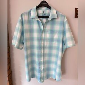 Southern Proper Men's Blue and White Plaid Shirt